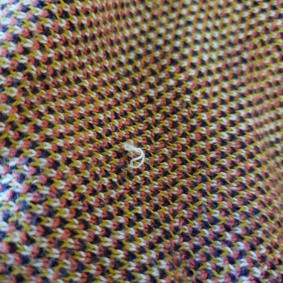 Wild Pearl Aztec Design Open Front Cardigan Lagen Look Blue & Orange Knit Sz M. - Picture 14 of 16